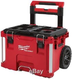 Milwaukee 22 in Rolling Tool Box Portable Storage Red Resin Heavy Duty