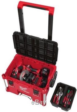 Milwaukee 22 in Rolling Tool Box Portable Storage Red Resin Heavy Duty