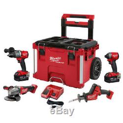 Milwaukee 2997-24PO M18 FUEL 4 Tool Combo PACKOUT Kit with Rolling Tool Box
