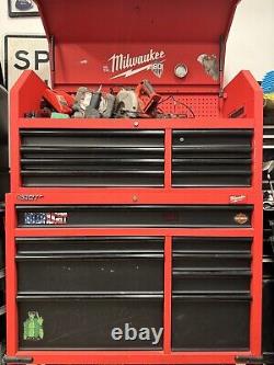 Milwaukee 46 in. 16-Drawer Tool Chest and Rolling Cabinet Set, Red and Black