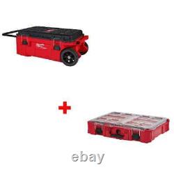Milwaukee 48-22-8428 PACKOUTT Rolling Tool Chest with 48-22-8430 PACKOUT Organizer