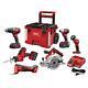 Milwaukee M18 18-volt Lithium-ion Hammer Drill Hex Impact Saw Rolling Tool Box