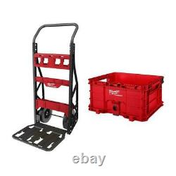 Milwaukee PACKOUT Utility Cart Rolling 20 Inch 2 Wheel w Tool Storage Crate New