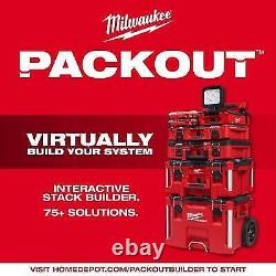 Milwaukee Packout Rolling Modular Tool Box 22.1 250 lbs Lid Strike, Lockable