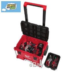 Milwaukee Packout Rolling Tool Box Portable Storage Chest Organizer Rack Red New