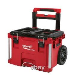 Milwaukee Rolling Tool Box 22 in. Resin Lockable Water Resistance Red