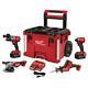 Milwaukee Rolling Tool Box Packout On Wheels W Tools Drill Impact Grinder & Saw