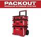 Milwaukee Tool Box Storage 22 In. Portable Lockable Water Resistant Wheel Red