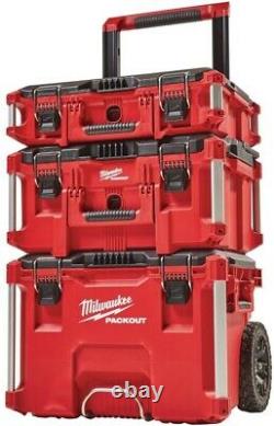 Milwaukee Tool Box Storage 22 in. Portable Lockable Water Resistant Wheel Red