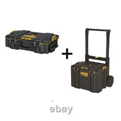 Mobile Rolling Tool Storage Box Wheeled Side Latch Water Resistant Long Handle