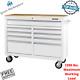 Mobile Storage Cabinet With Solid Wood Top 9 Drawer Steel Rolling Tool Box White