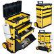 Mobile Trolley Tool Box Stacking Portable Metal Chest Rolling Wheels Handle New