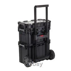 Modular Tool Storage Box Mobile Stacking 22 inch Connect Rolling System Black