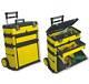 New Yellow Portable Tool Shop. Wheel Rolling Metal Cabinet Storage. Workshop
