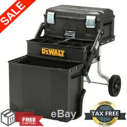 New DeWALT Black Utility Rolling Portable Toolbox Cart Chest Tool-Storage-Box