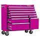 New The Original Pink Box 41-inch 9-drawer 18g Steel Rolling Tool Cabinet, Pink
