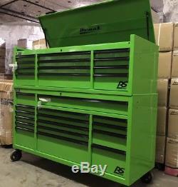 OBO Homak 72 Rs pro Scratch and dent DISCOUNTED LimeGreen ROLLING TOOLBOX COMBO