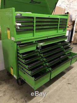 OBO Homak 72 Rs pro Scratch and dent DISCOUNTED LimeGreen ROLLING TOOLBOX COMBO