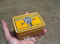 Original 1920 s- 1930s Vintage Edison lamp Bulb tin box nos ge Ford gm chevy