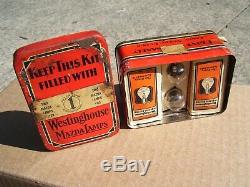 Original 1920 s- 1930s Vintage auto nos Spare bulb kit box Hot Rod Light Lamp