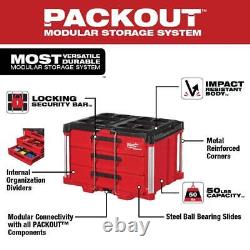 Packout 22 in. Rolling Tool Box and 22 In. 3 Drawer Durable Modular Storage