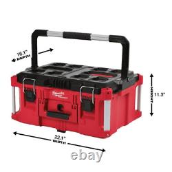 Packout Modular Tool Box Storage Organizer System Portable Rolling Red Milwaukee
