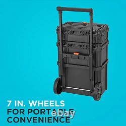 Portable Rolling Tool Box on Wheels Cart Part Organizer Storage Bin 3 Piece Set
