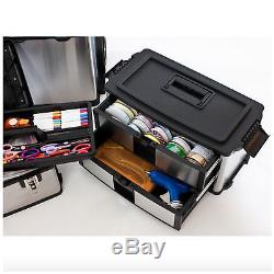 Portable Rolling Wheels Tool Parts Storage Organizer Suitcase Compartment Box