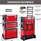 Portable Steel And Plastic Stackable Rolling Upright Trolley Tool Box With3drawers