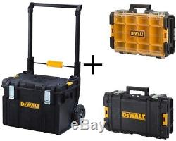 Portable Storage Tool Box Chest DEWALT Small Parts Organizer Rolling 3-Combo