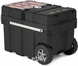 Portable Sturdy Resin Storage Rolling Tool Box Garage Organizer Lockable Cart