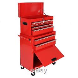 Portable Toolbox Top Chest Rolling Tool Cart Storage Cabinet Sliding Drawers New