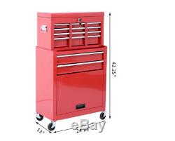 Portable Top Chest Rolling Tool Storage Box Sliding Drawers Cabinet Removable