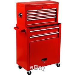 Portable Top Chest Rolling Tool Storage Box Sliding Drawers Trays Bottom Cabinet