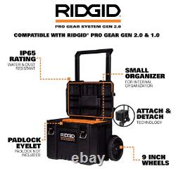 RIDGID 2.0 Pro Gear System 25 All Terrain Rolling Tool Cart Organizer Tool Box