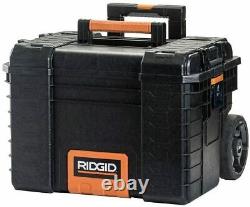 RIDGID Large Rolling Toolbox on Wheels Travel Storage Chest Cart Professional