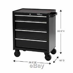 ROLLING TOOL CHEST 4 Drawer Locking Tool Cabinet on Wheels Bottom Chest Storage