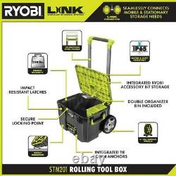 RYOBI LINK Rolling with Medium Tool Box Lockable Telescoping Handle 9 in Wheels