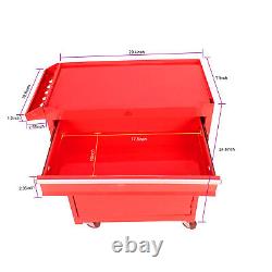 Red 5-Drawer Rolling Tool Box Cart Detachable Tool Chest with 1 Adjustable Shelf