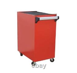 Red Double Door Rolling Cabinet Garage Three-layer Toolbox with Rubber Casters
