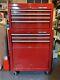 Red Two-piece Craftsman Toolchest On Rolling Wheels 7 Drawer Tool Chest