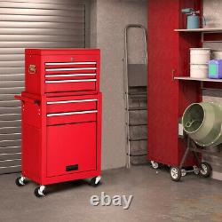 Rolling Cabinet Storage Chest Box Garage Tool Box Organizer with 6 Drawers Red