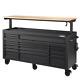 Rolling Garage Storage Tool Chest Work Bench Cabinet Adjustable Wood Top 72 In