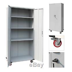 Rolling Garage Tool Box Storage Cabinet 4 shelves(3 height adjustable shelves)