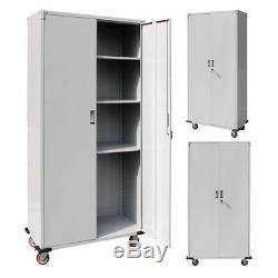 Rolling Garage Tool Box Storage Cabinet Shelving Door Heavy Duty Casters 2 lock
