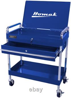 Rolling Heavy Duty Metal Cart 1 Drawer Service Garage Industrial Blue BL06030341