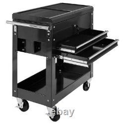 Rolling Mechanics Tool Cart Slide Top Utility Storage Cabinet Organizer 2-Drawer