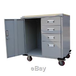 Rolling Storage Cabinet Chest Cart Garage Toolbox +4 Drawers/ Rubber Wheels New