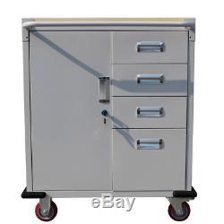 Rolling Storage Cabinet Chest Cart Garage Toolbox with 4 Drawers/ Rubber Wheels