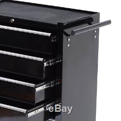 Rolling Storage Tool Cart Steel Cabinet Box Lock 5 Drawer Toolbox Chest Garage